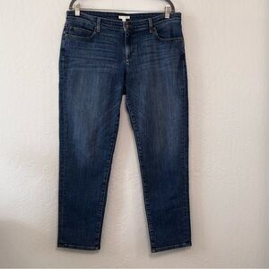 Eileen Fisher Blue Denim Straight Leg Jeans Size 12 Organic Cotton